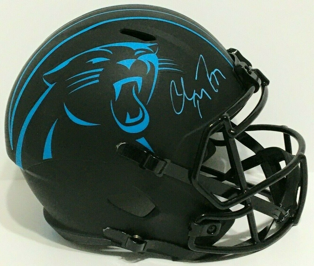 Christian McCaffrey Autographed Signed Carolina Panthers F/S Rep Eclipse Helmet BAS 