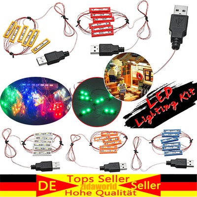 LED Licht Beleuchtung Set Für Lego MOC Spielzeug USB Port Lighting Universal DE~