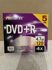 Memorex DVD R 5 Pack 4x - 4.7 GB 120 Min. New Sealed