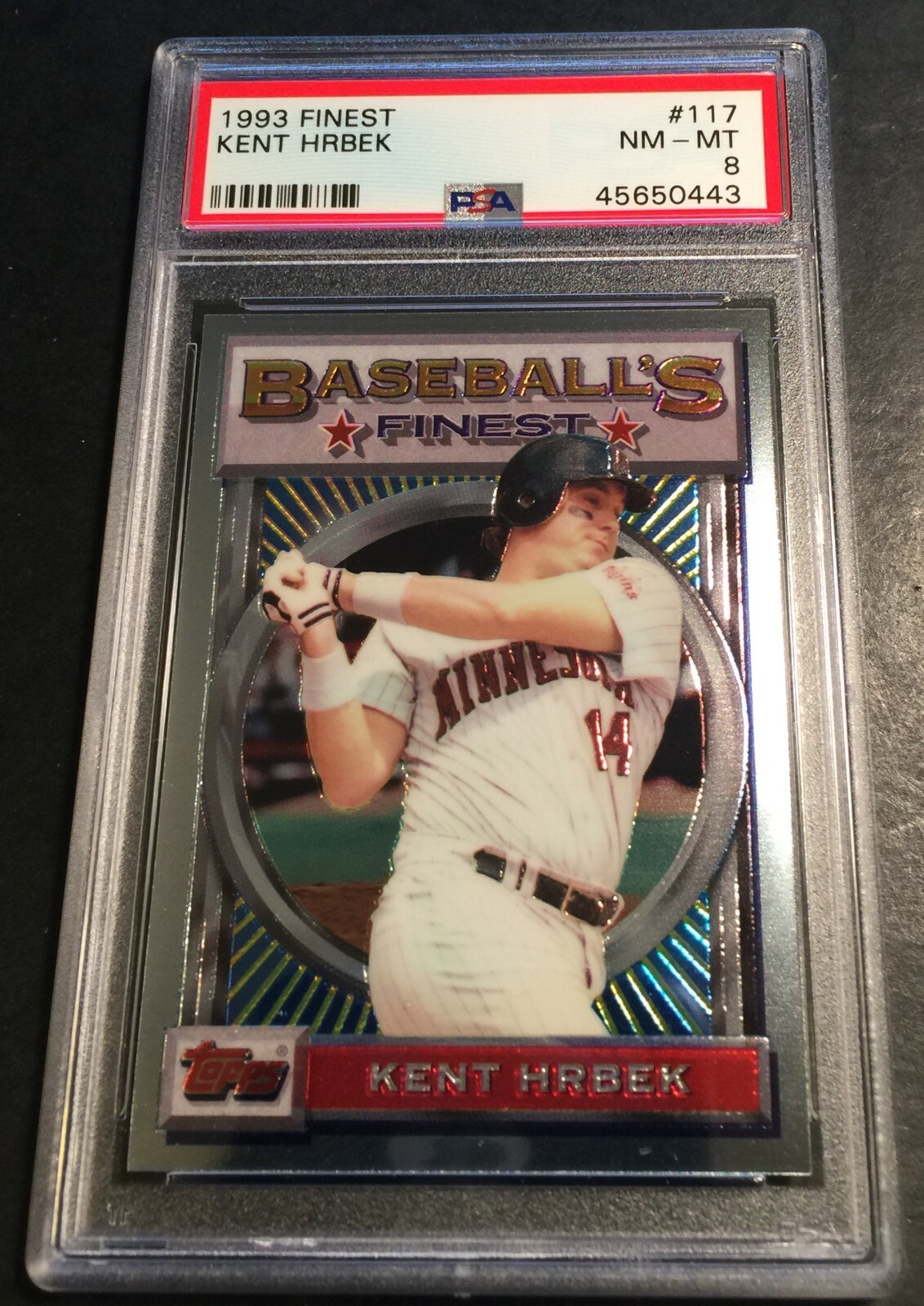 1993 KENT HRBEK FINEST #117 PSA 8 TWINS POP 4 (443)