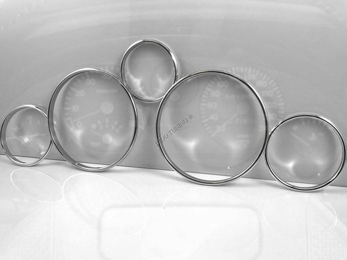 For Peugeot 806 94-04 Polished Aluminum Trim Rings Instrument Cluster 5pcs - Foto 3 di 9
