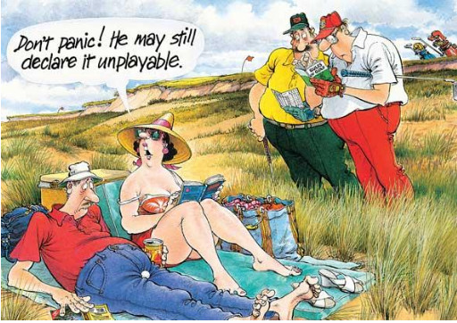 Birthday Card Funny Golf Golfing Golfer..it may still be declared unplayable...