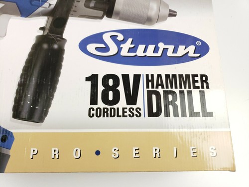 Sturn 1/2" 18V Cordless Hammer Drill w/Case Rapid Charger & 2 Batteries - Picture 2 of 7