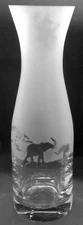 ELEPHANT  Frieze Boxed Crystal Glass Vase / Carafe