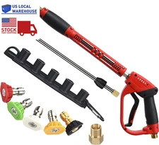 Deluxe Pressure Washer Gun with Wand Extension – 5000 PSI, 5 Nozzle Tips New