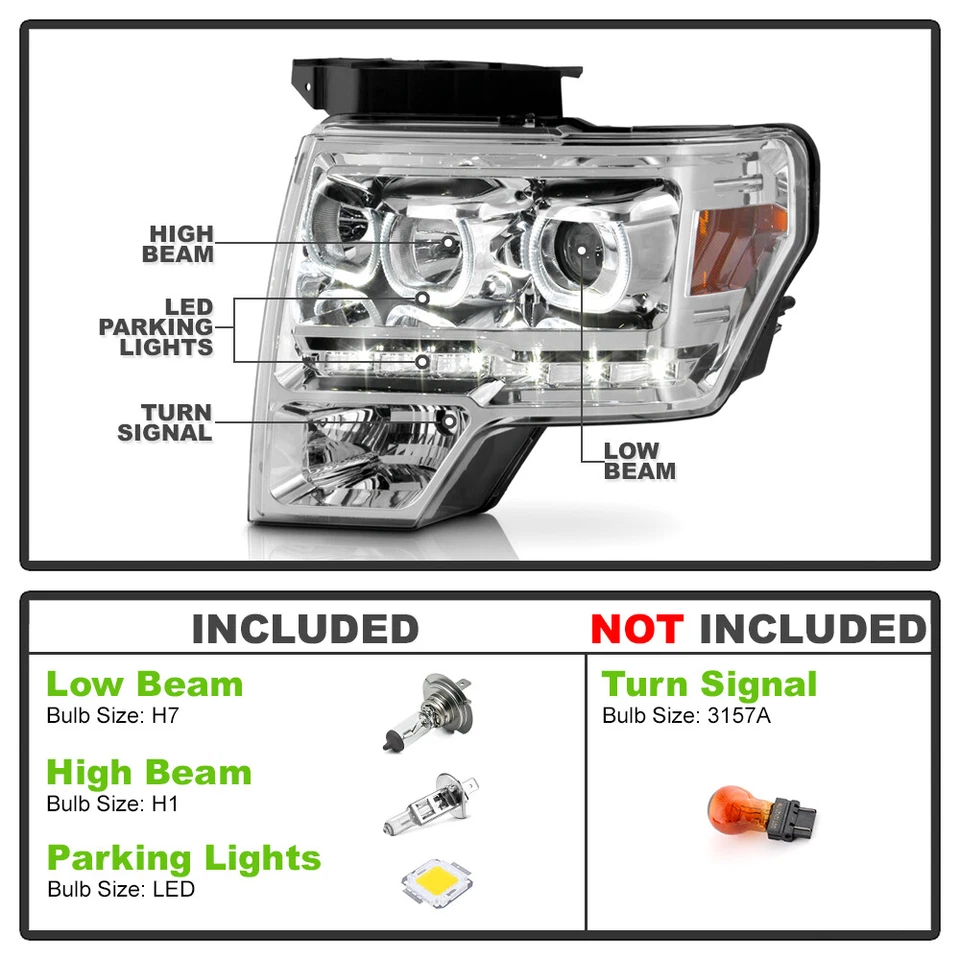 Faros proyectores LED halo Ford F150 2009-2014 09 10 11 12 13 14 faros Foto 4 de 4