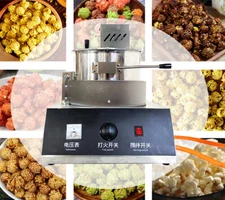 TECHTONGDA 110V Gas Spherical Corn Popper Popcorn Maker Machine Stainless Steel
