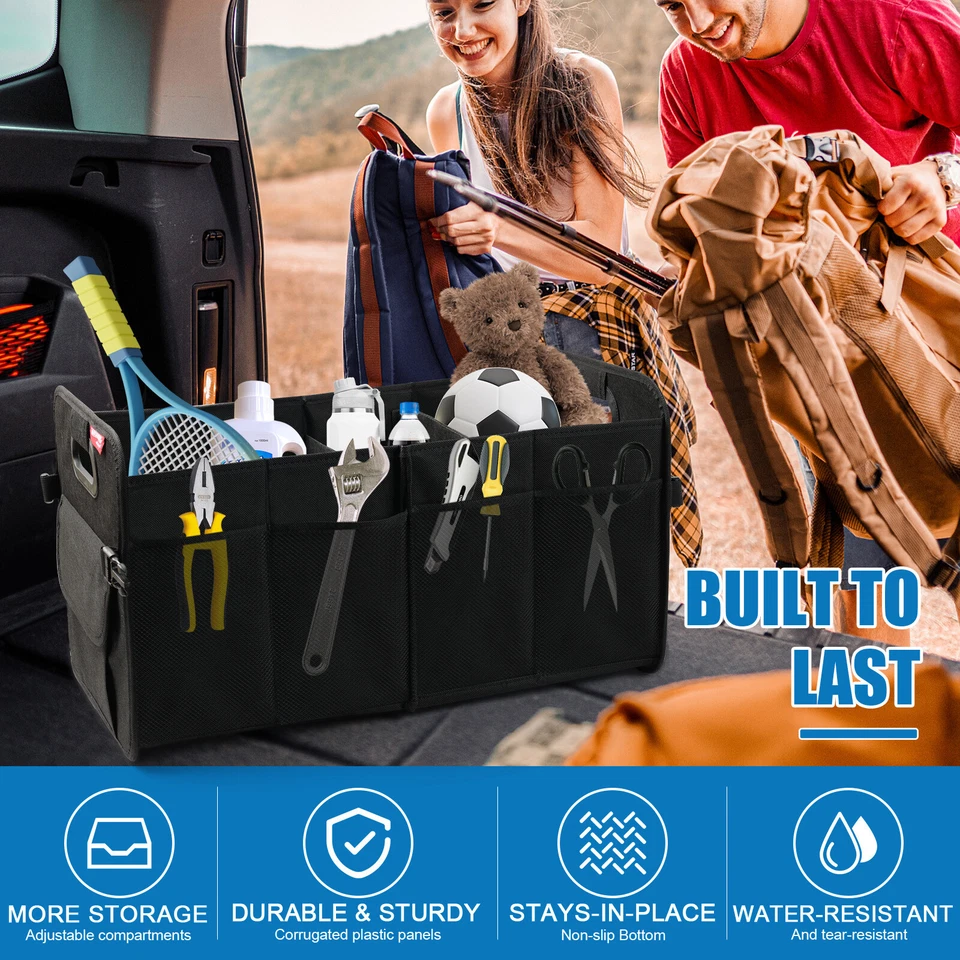 Trunk Cargo Organizer Collapsible Storage Bag for Cars Trucks & SUVs 55L US - Изображение 2 из 4