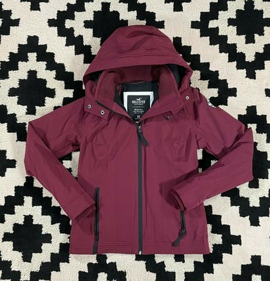 Fleece Lined Jacket Maroon Size 