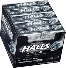 HALLS Relief Max Strength Extra Strong Menthol Throat 9 Count (Pack of 20) 