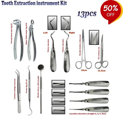 Dental Luxating Wurzellifte chirurgische Zahnextraktionsinstrumente 13er Set