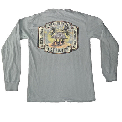 Bubba Gump Shrimp Shirt Men's Small Green Olive Baltimore Maryland Long Sleeve