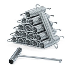 16-Pack Heavy Duty Stainless Steel Trampoline Springs with T-Hook 5.5-7"