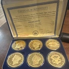 Double Eagle Tribute Proof Coin Set 24KT Gold Clad Bronze 0.999 Fineness 6 Coins
