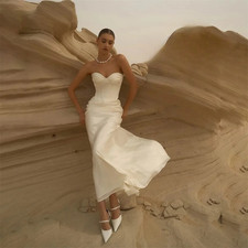 Wedding Dresses Mermaid Satin Elegant Ankle-length Gowns Classic Strapless Dress