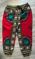 Zanaka African Store DASHIKI COTTON PANTS Side Pockets Elastic Hem  Waist M