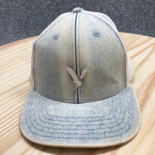 Gorra de béisbol American Eagle para hombre azul OS ajustable denim bordado logotipo - Imagen 2 de 12
