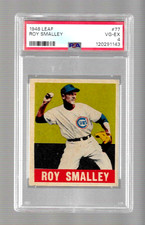 1948 LEAF BASEBALL CARD #77 ROY SMALLEY RC GRADED PSA 4 NQ MLB CHICAGO CUBS