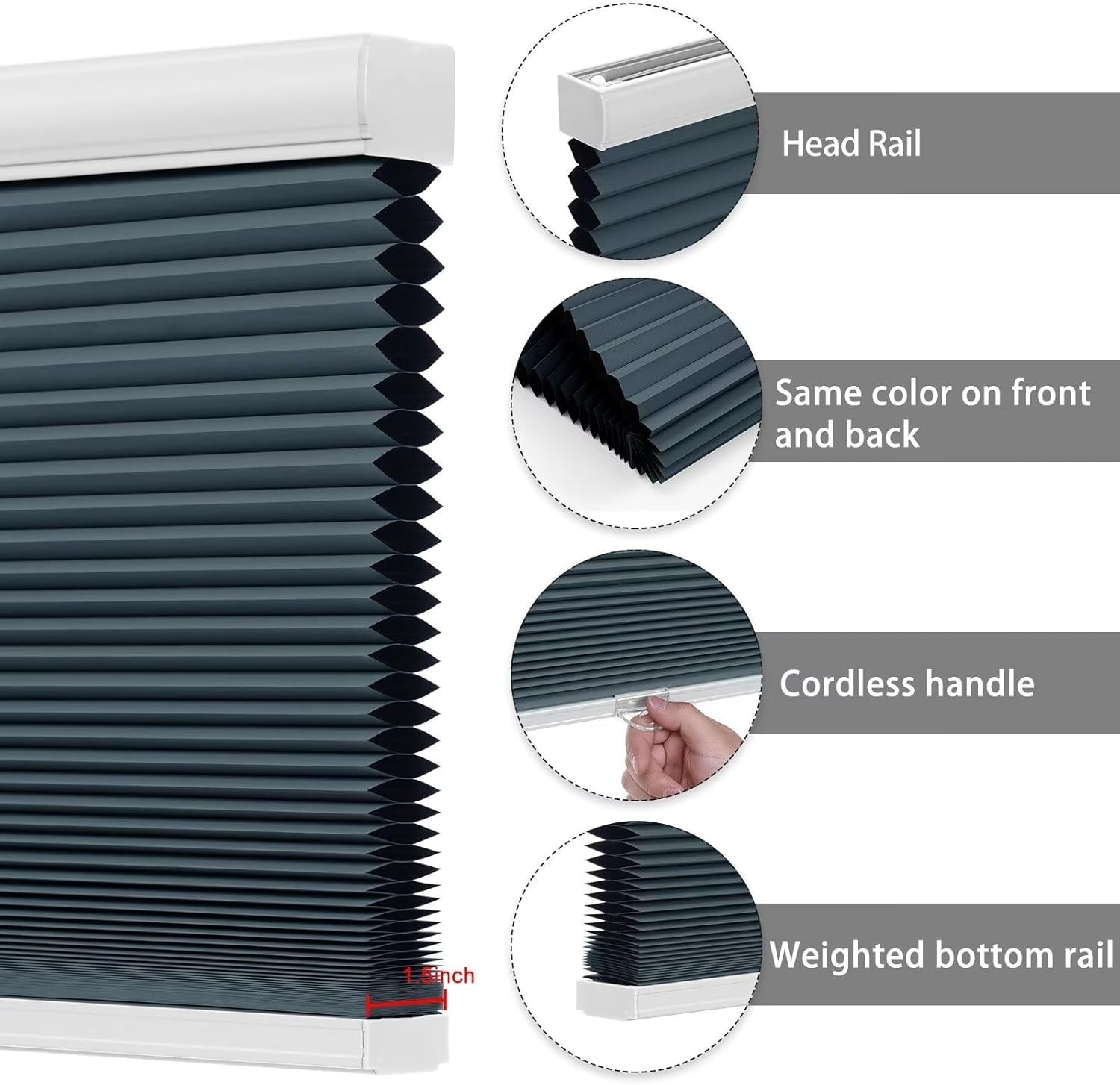 Changshade CUSTOM Made Blackout 38mm Cordless Cellular Shade