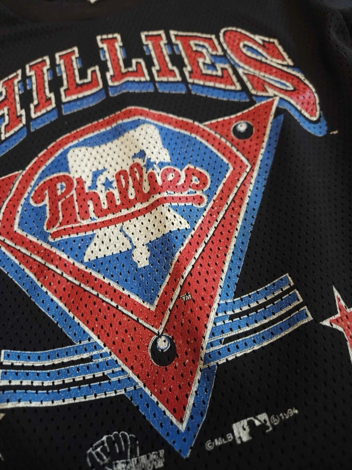 Camisa Jersey Vintage Años 90 Philadelphia Phillies Niños Malla Talla 4 Hecha en EE. UU. Foto 2 de 4