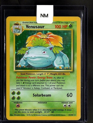 1999 Pokemon Base Set Venusaur Holofoil 15/102 NM