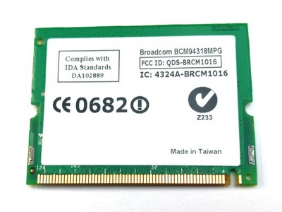 Dell DW1370 (Broadcom BCM94318MPG) Wireless Card - Wi-Fi 802.11b/g - Mini Y8029