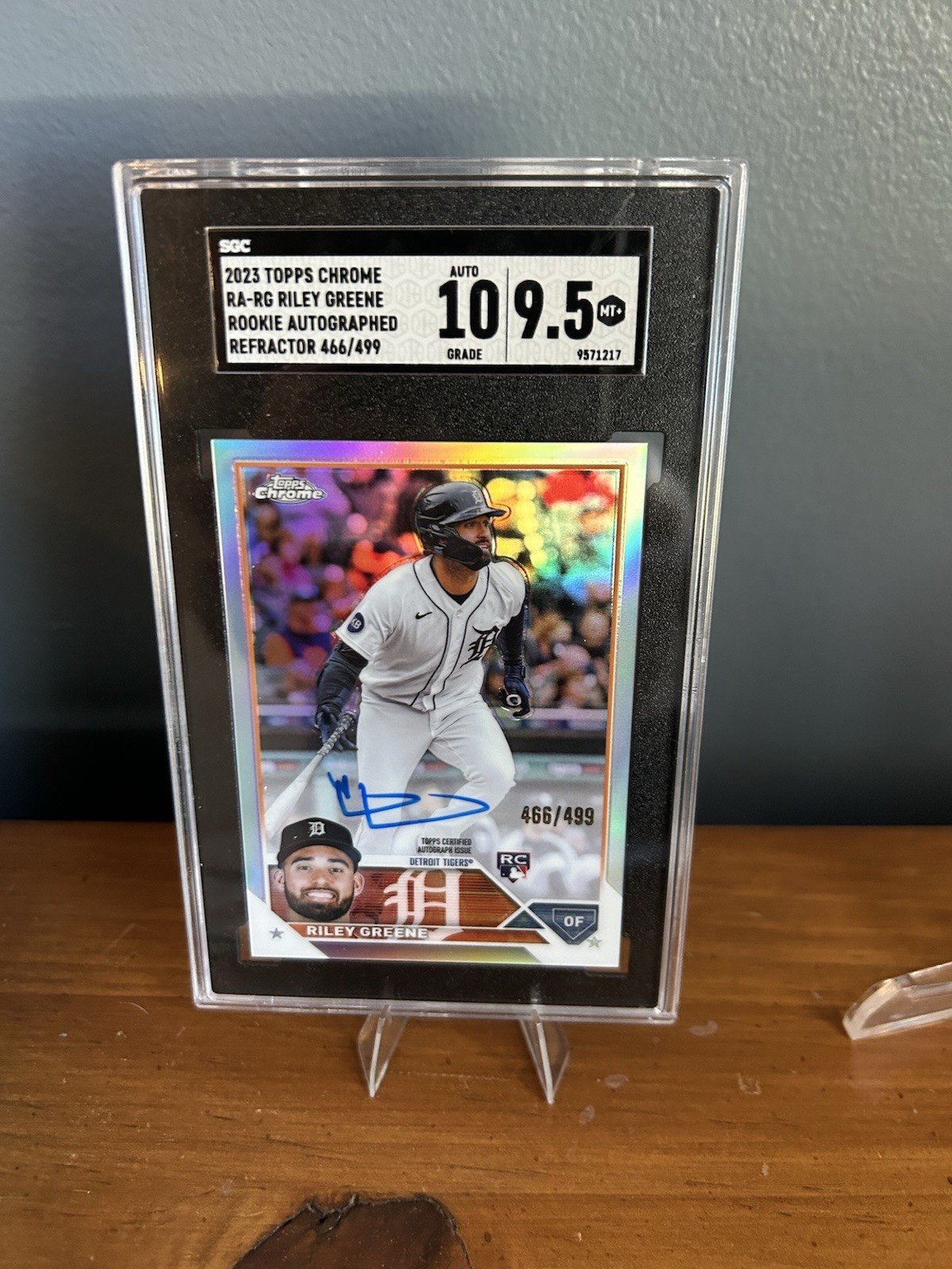 2023 Topps Chrome Rookie Auto Riley Greene #RA-RG Refractor /499(AU, RC) SGC 9.5