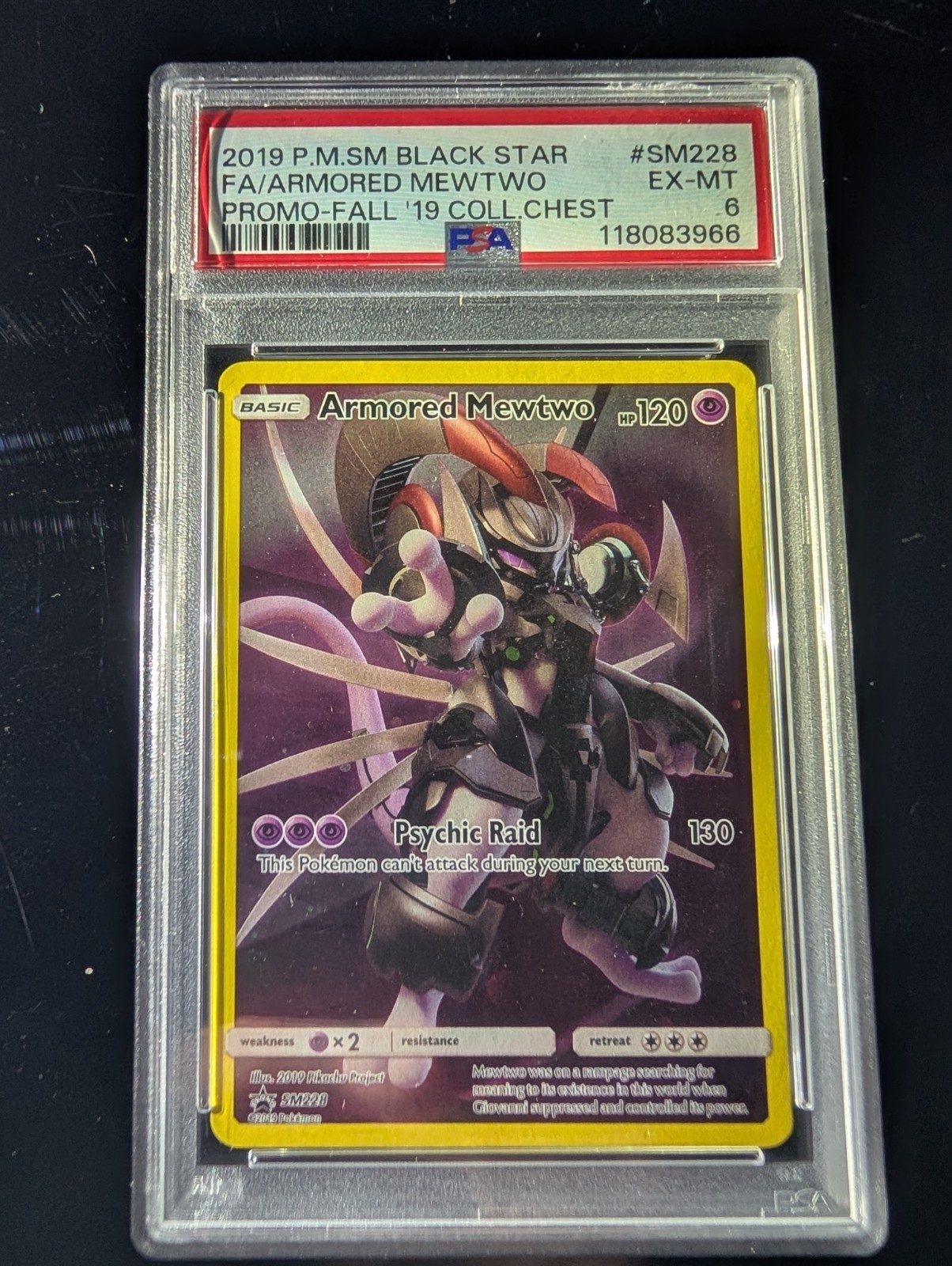 Pokémon 2019 TCG Black Star Promo Armored Mewtwo Holo Card SM228