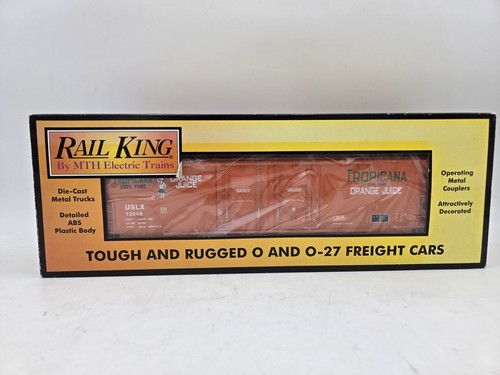 MTH Rail King 30-74663 Tropicana 50" Double Door Plugged Box Car - New - Picture 13 of 15