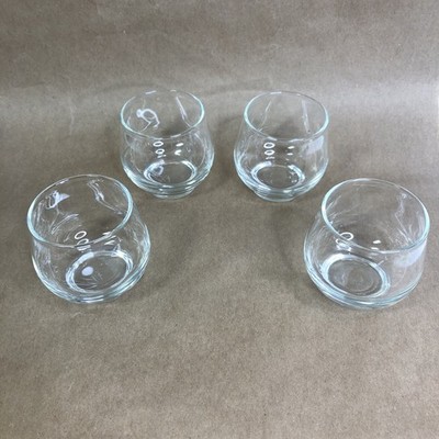 Set of 4 Libbey Tempo Clear Roly Poly Glass Tumblers