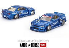 Kaido House x Mini GT 1:64 Nissan Skyline GT-R (R34) Kaido Works V3 Blue KHMG055