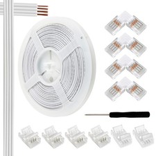 32.8ft 4 Pin RGB Extension Cable Wire and 10Pcs 4 Pin 10mm LED Light Strip Co...