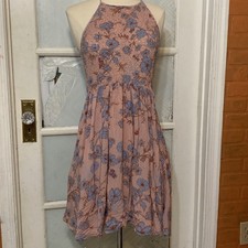 Kimchi Blue Urban Outfitters Verlina Floral Dress Size L Low Back Smoky Rose