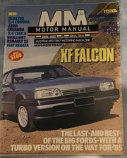 Motor Manual mag Nov 1984. Holden Commodore Brock Group 3 Ford Falcon XF Lancia
