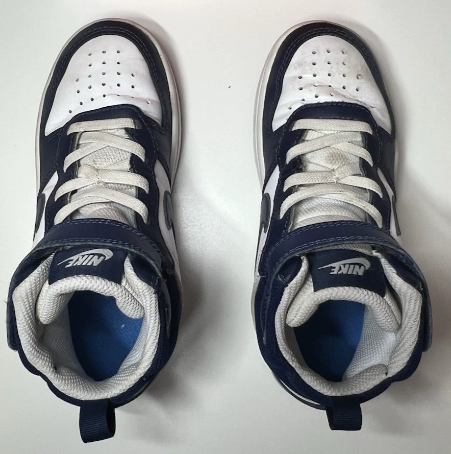 Zapato Nike Court Borough 2 Mid Azul Marino y Blanco Talla 12.5 C Foto 4 de 4