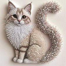 5D Cat Special Shape Diamond Art Kits for Adults Beginners, Animal Cat Diamond..