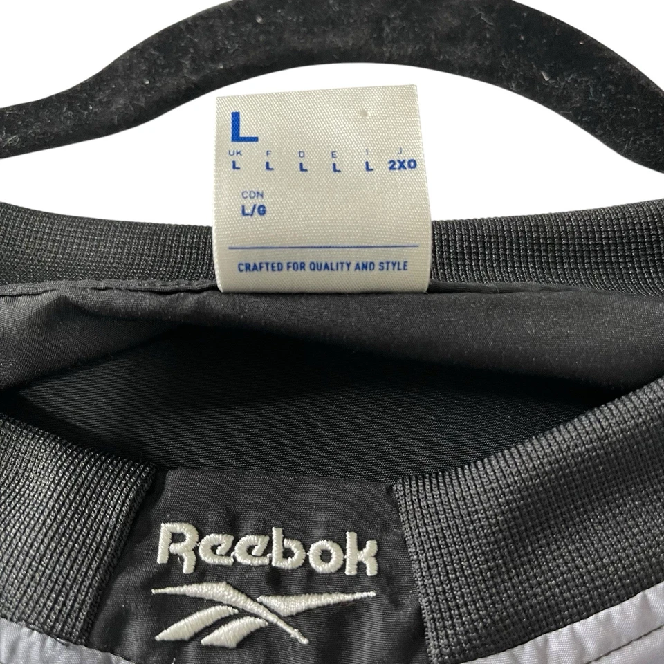 Reebok Men's Black Gray Graphic Long Sleeve Pullover Athletic Jacket Size L - Image 3 of 4