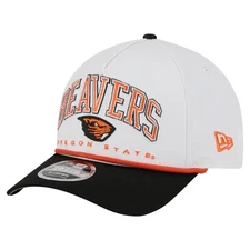 Men's New Era White/Black Oregon State Beavers Arch Two-Tone Rope 9FORTY A-Frame