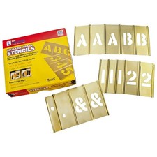 Stencil Kit, Combination Set, A-Z, 0-9, $, & and Punctuation, 3 in Character
