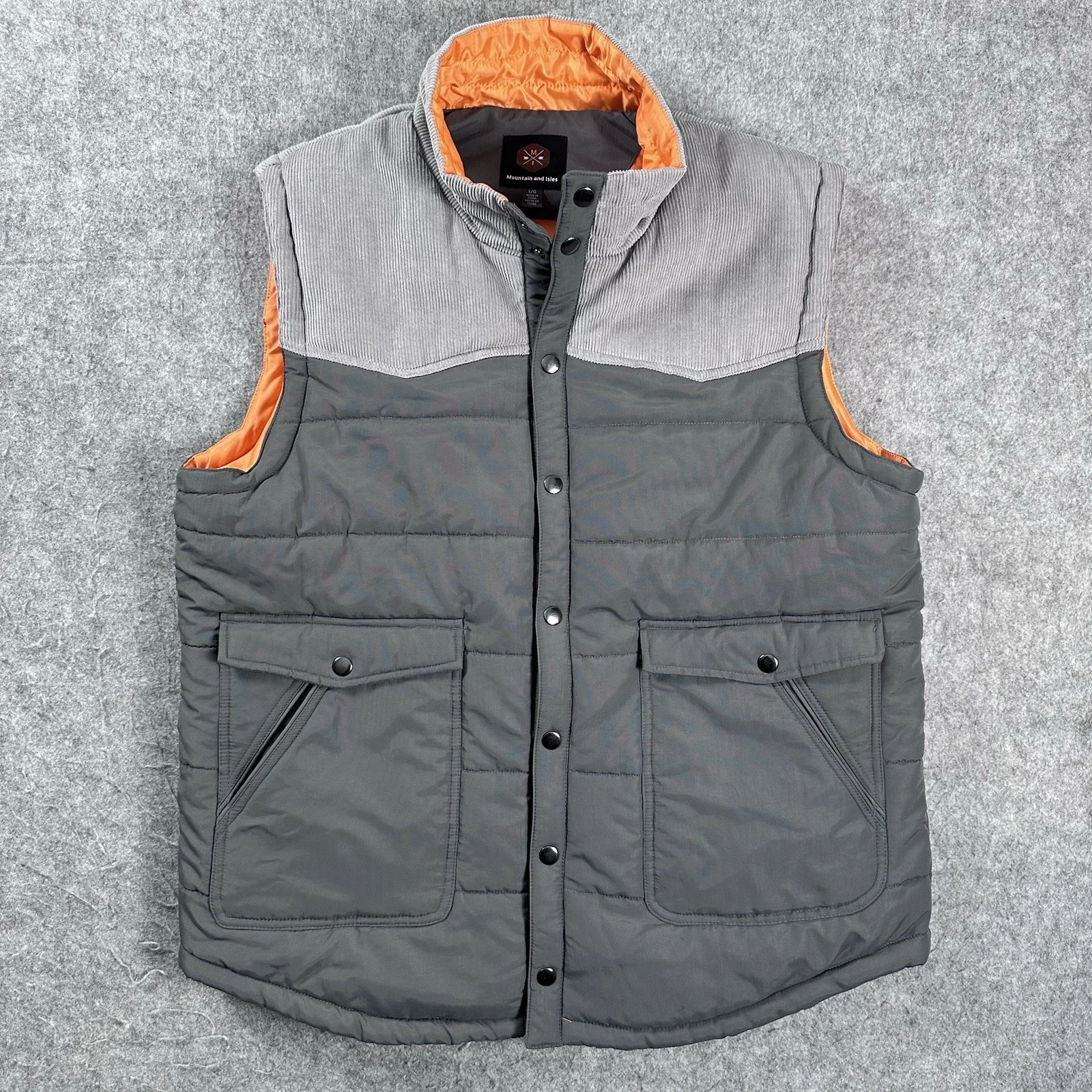 Mountain And Isles Men's Size Large Full Zip Outdoor Hiking Gray Vest