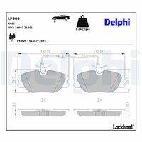 Delphi Bremsbelagsatz, Scheibenbremse LP909 FüR CitroËN Fiat Lancia Peugeot