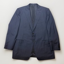 Ermenegildo Zegna Suit Jacket Men 58R Navy Striped Blazer Coat Made In Italy