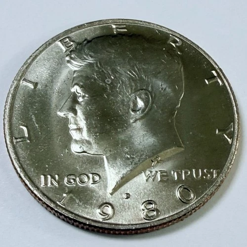 1980 D Kennedy Half Dollar BU Uncirculated Mint State 50c US Coin #7596