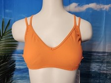 NWT Cupshe Women's Bikini Top Size Medium Ribbed Orange.