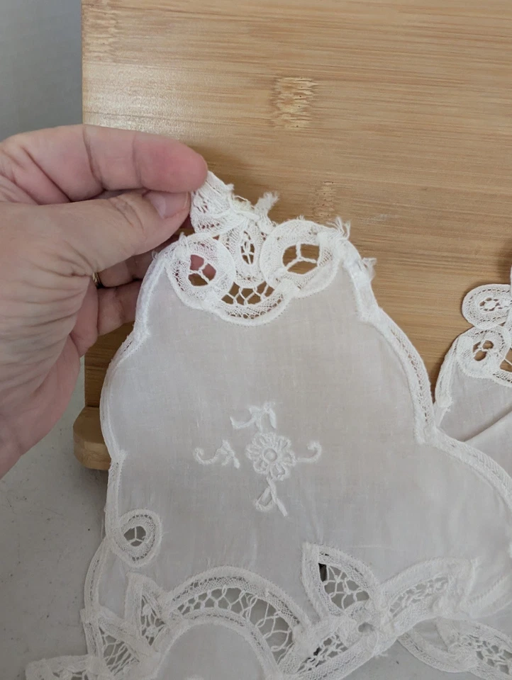 Винтажный белый хлопок льняной Battenberg кружева стиль воротник - Изображение 4 из 4