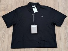 490 Mens Alexander McQueen Skull Embroidered Logo Boxy Polo Shirt Black Large