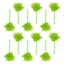 12 Pcs Green Furry Pom Pom Ball Ornaments For Christmas Tree Hanging Decorations