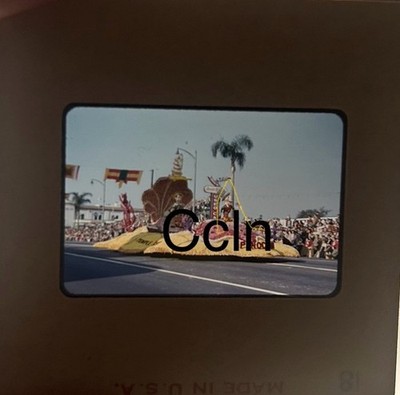 50s Tnmt Of Roses Parade Pinocchio Float 35mm Slide Red Bdr Kodachrome #18 OOAK