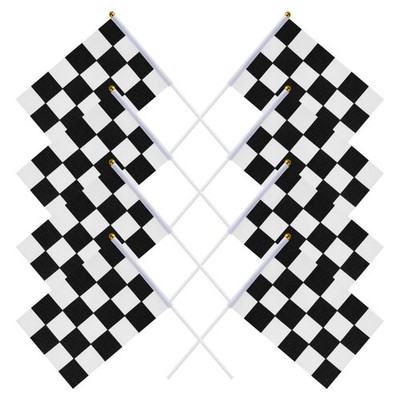 25 Pcs Karierte Rennflaggen Autorennen Stoff Party Checkered Flags