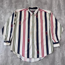 Vintage Chaps Ralph Lauren Shirt Mens Large Striped Long Sleeve Button Down 90s